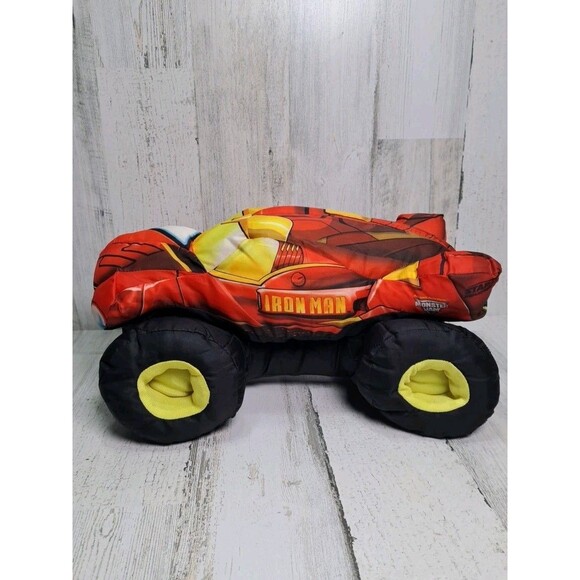 Marvel Iron Man Monster Jam Plush Truck Pillow HTF 2010 Stuffed Puff Toy - Picture 2 of 16